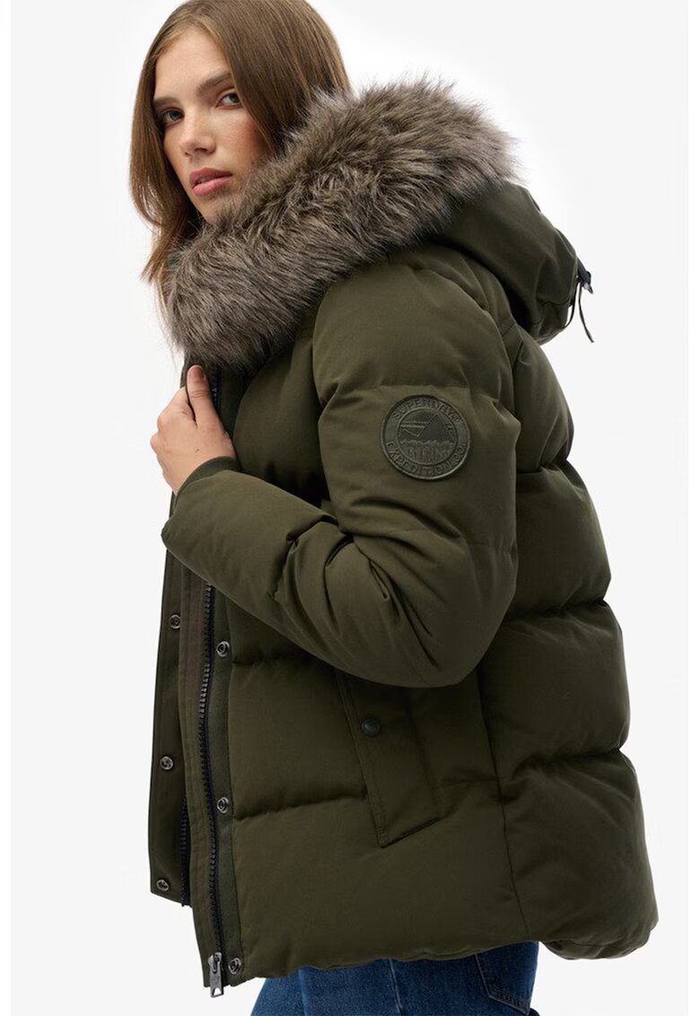 Superdry  Co Geaca cu blana sintetica Everst 5 Baffle - Kaki