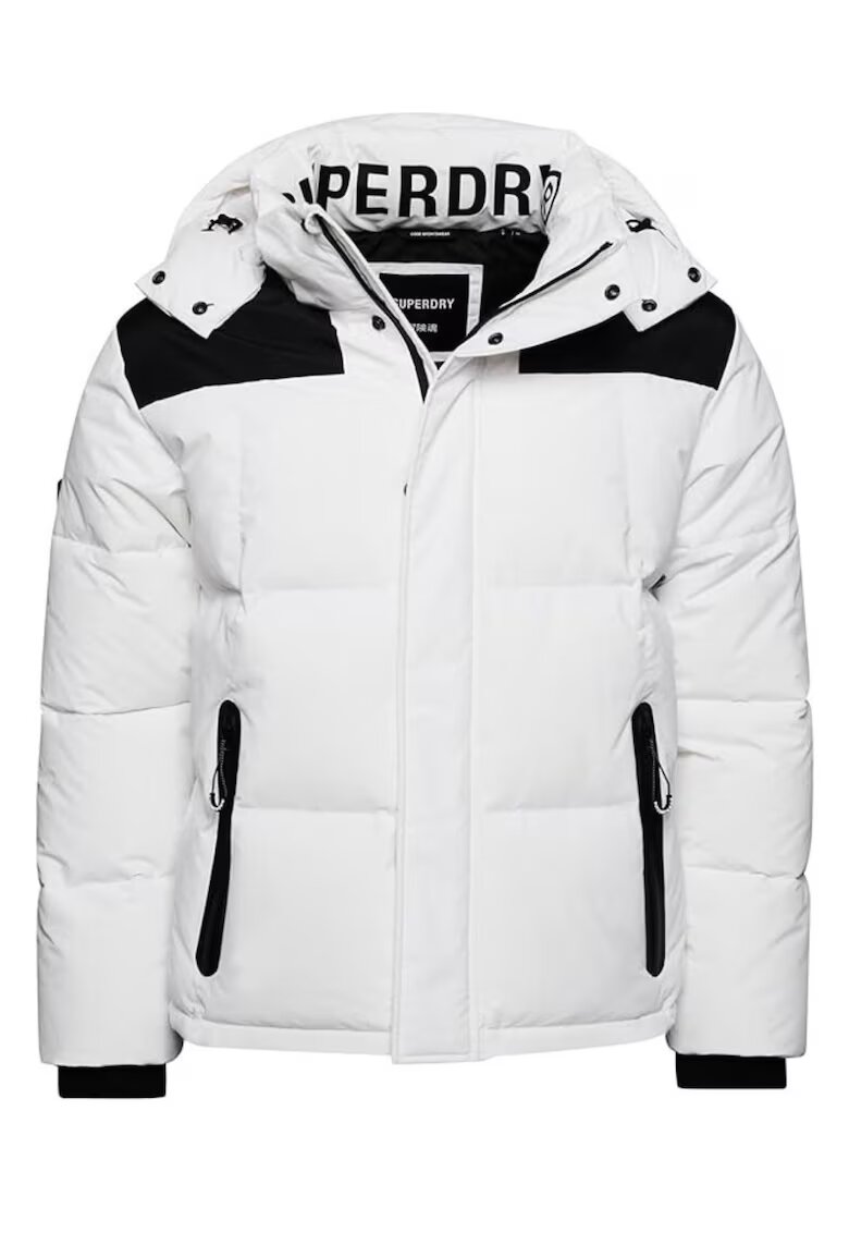 Superdry  Co Geaca matlasata cu gluga detasabila si buzunare laterale