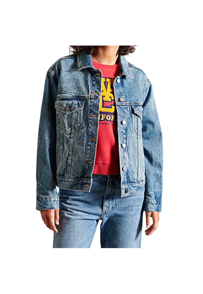 Superdry  Co Gheaca din denim Superdry - Bumbac/Elastan - Albastru -