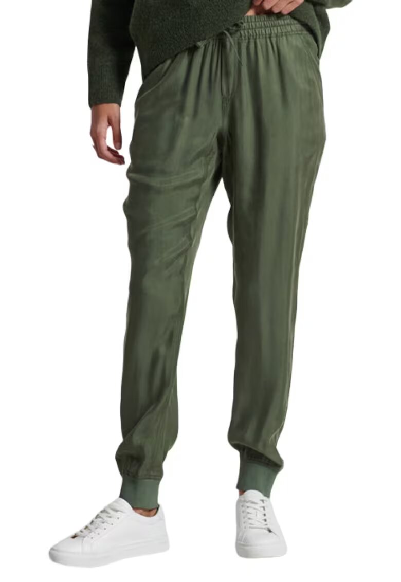 Superdry  Co Pantaloni sport dama - Superdry - Bumbac/Viscoza - Kaki - Kaki