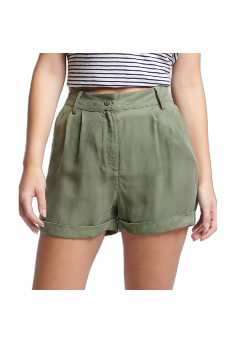 Superdry  Co Pantaloni sport femei - SUPERDRY - viscoza - talie inalta - verde -