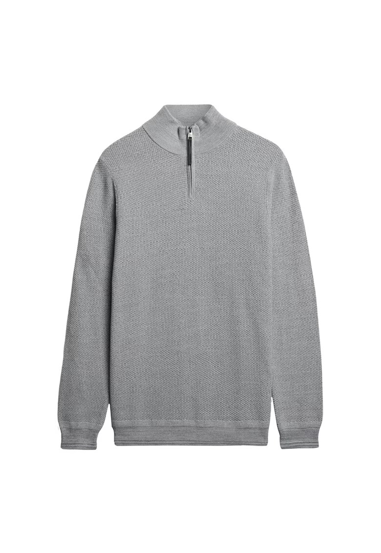Superdry  Co Pulover cu fenta cu fermoar - Gri deschis
