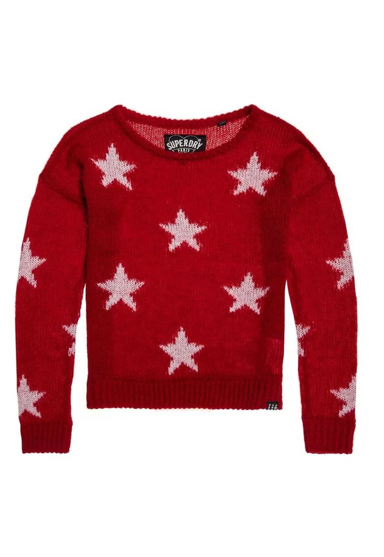 Superdry  Co Pulover dama - Superdry - Acril/Lana - Rosu -