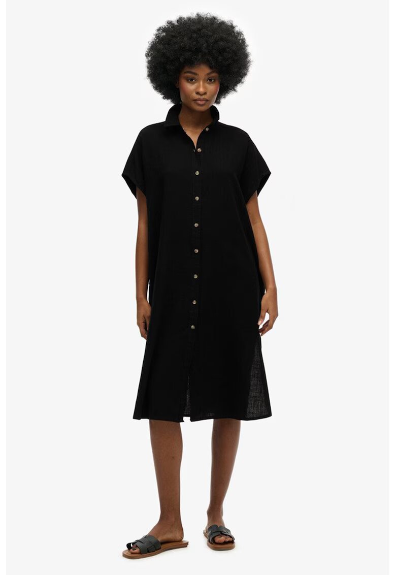 Superdry  Co Rochie-camasa cu slituri laterale - Negru