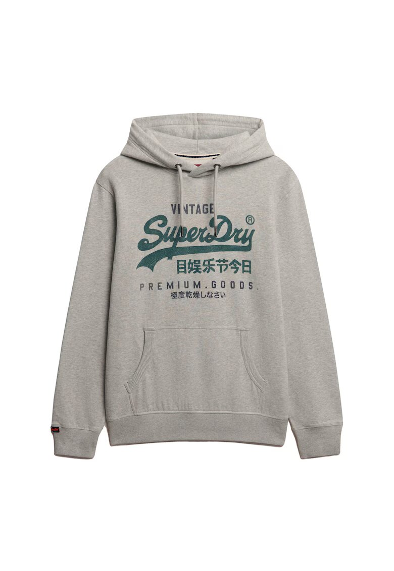 Superdry  Co SUPERDRY - Hanorac regular fit de bumbac cu imprimeu logo - Gri deschis