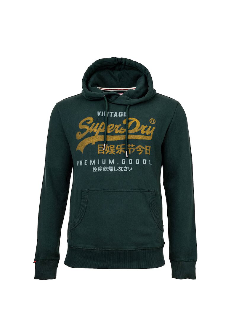 Superdry  Co SUPERDRY - Hanorac regular fit de bumbac cu imprimeu logo - Verde