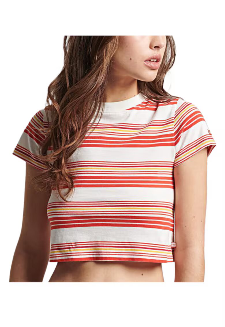 Superdry  Co Superdry - Tricou crop cu dungi