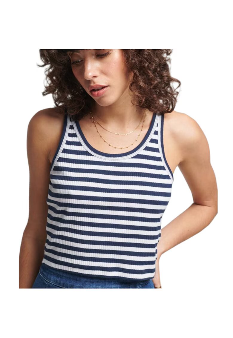 Superdry  Co Tricou dama Superdry Vintage Crop - bumbac - rosu - Alb/Bleumarin