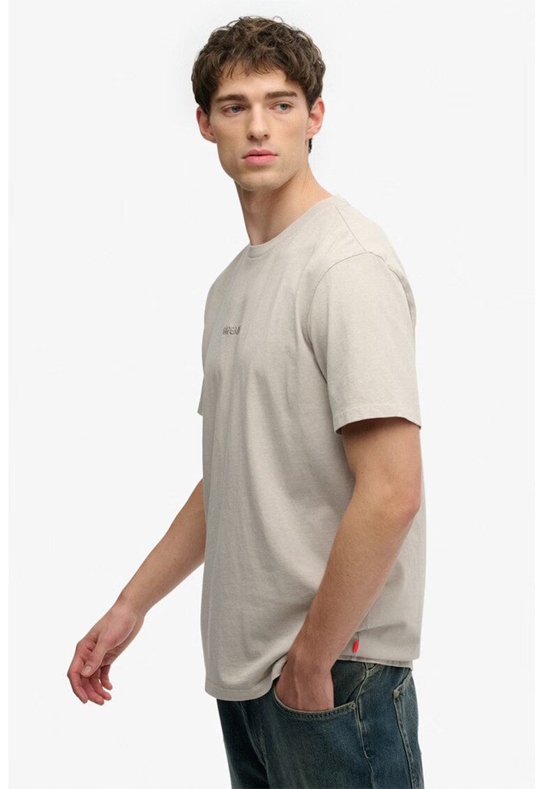 Superdry  Co Tricou uni cu decolteu la baza gatului - Grej