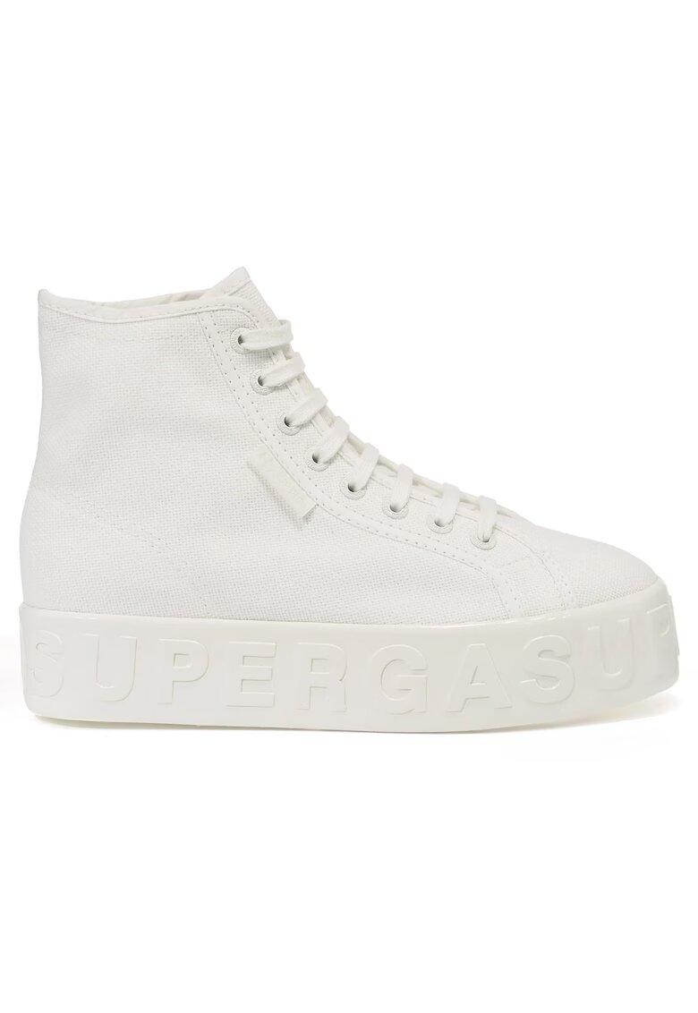 Superga Tenisi dama Shiny 3D Lettering - textil - alb -