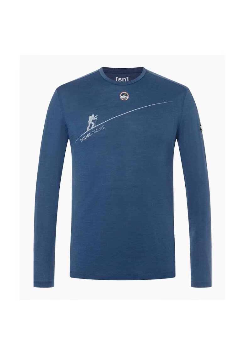 Supernatural Bluza din amestec de lana HZSG HAUTE ROUTE - pentru barbati - culoarea Albastru - Albastru