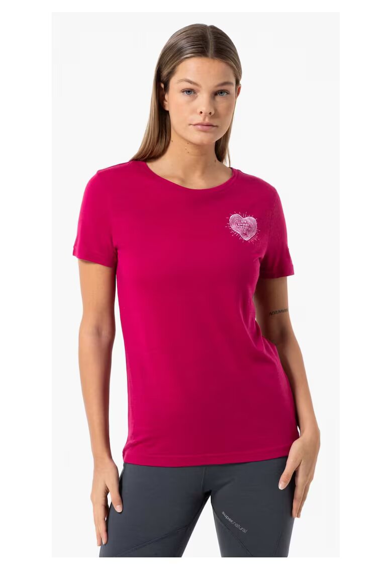 Supernatural Tricou din amestec de lana Little Heartwood - Rosu