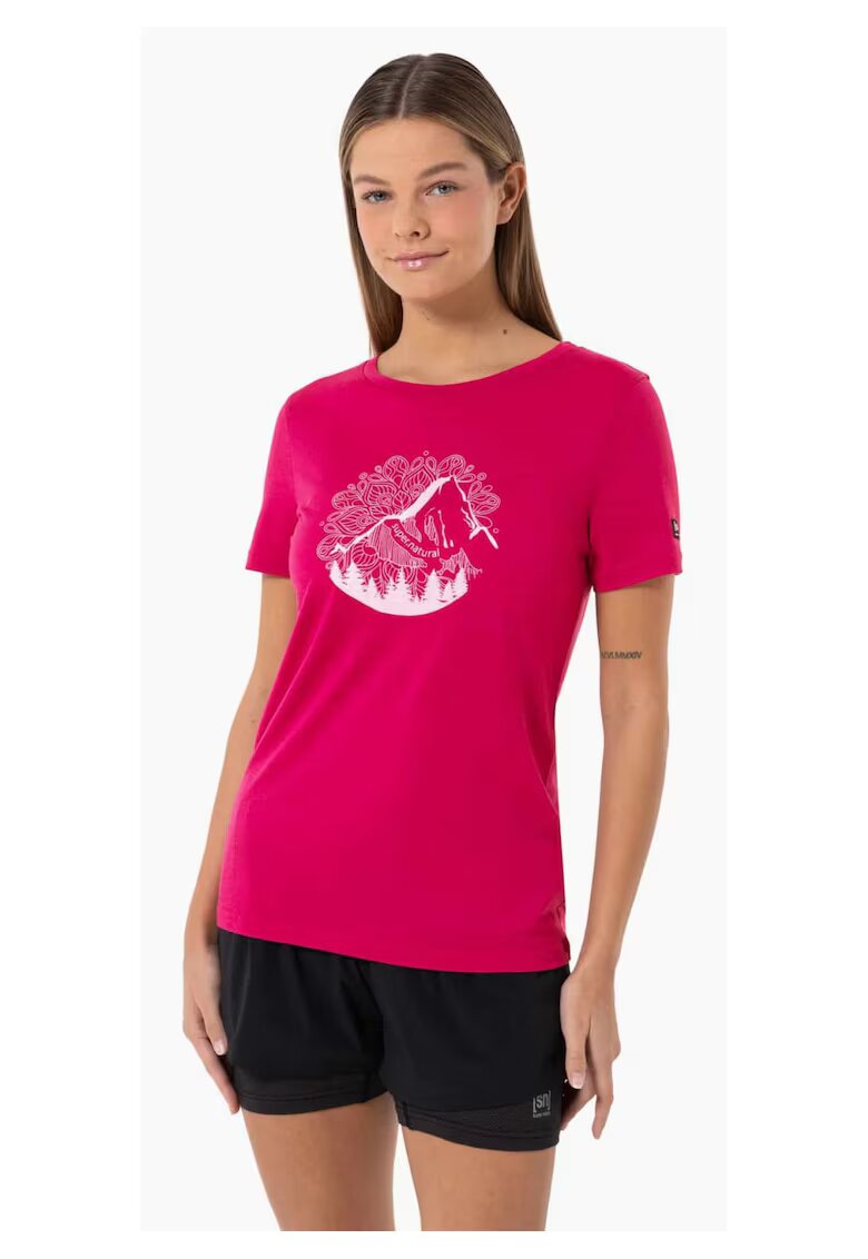 Supernatural Tricou din amestec de lana Montain Mandal Tree - Rosu