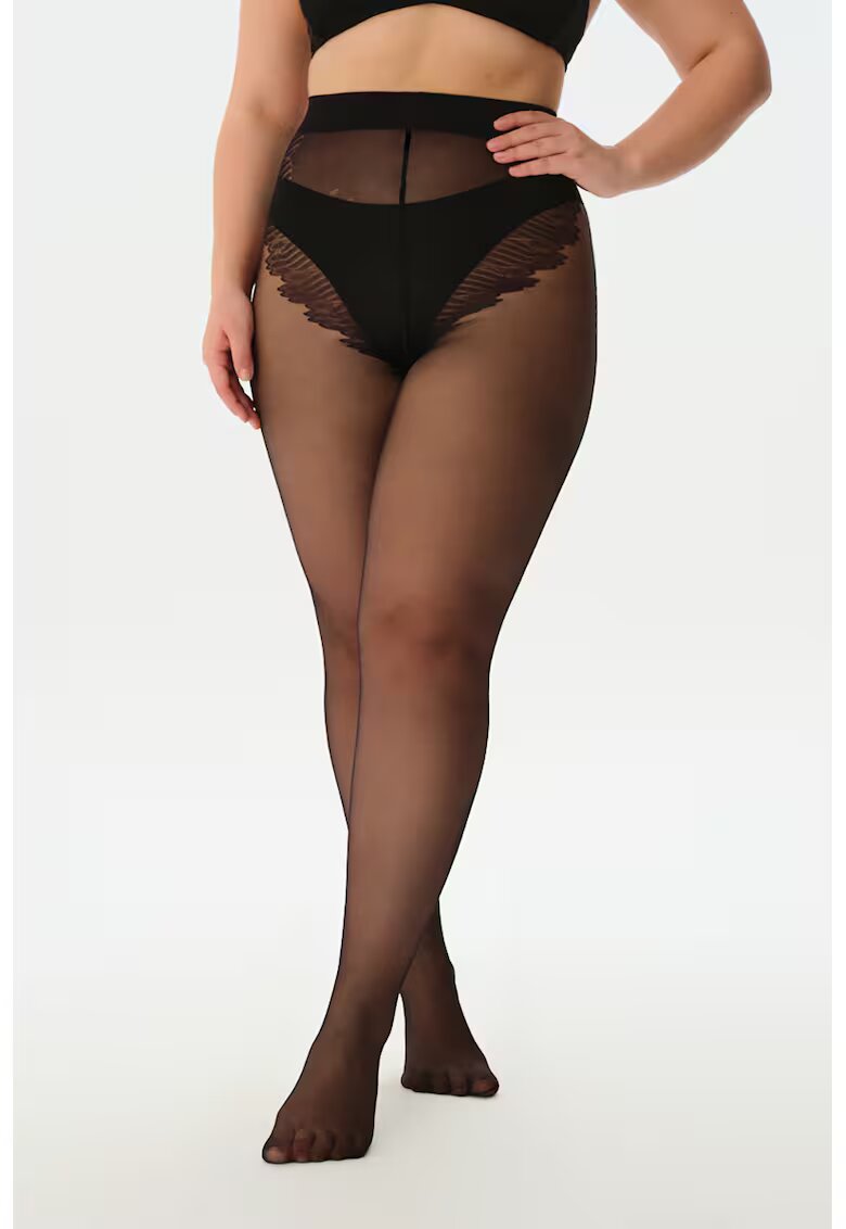 Suwen Dres semi-transparent cu talie inalta - 40 DEN - Negru