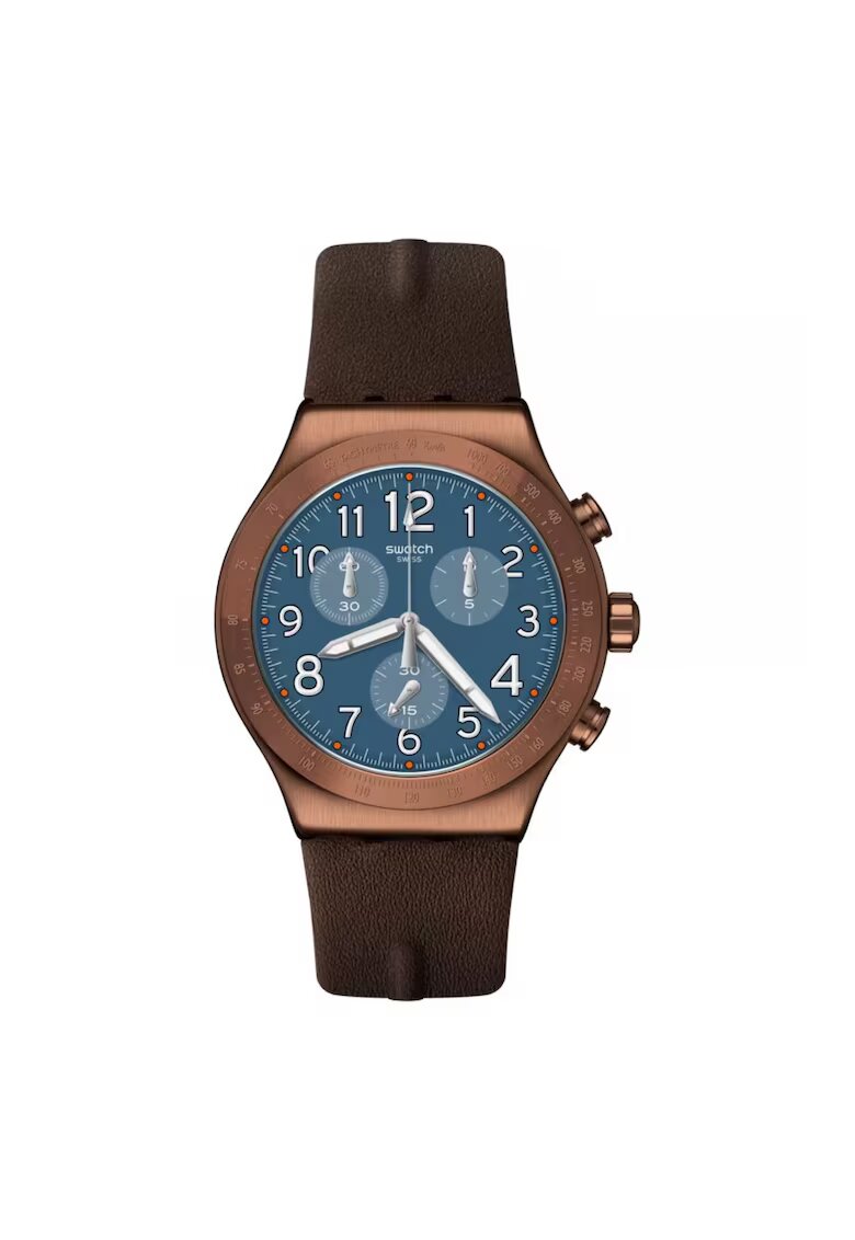 Swatch Ceas bărbați - Irony Vintage YVC100 - 43mm - inox - curea piele