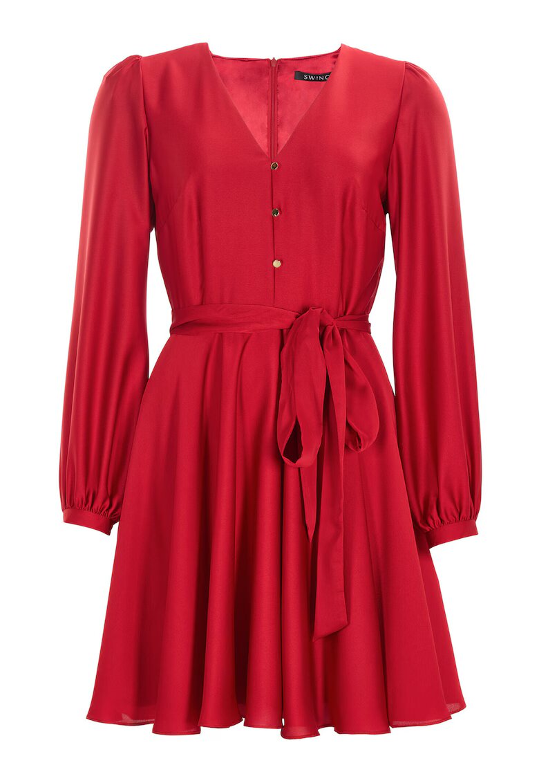 SWING Rochie dama 5AI13900 - Poliester - Rosu
