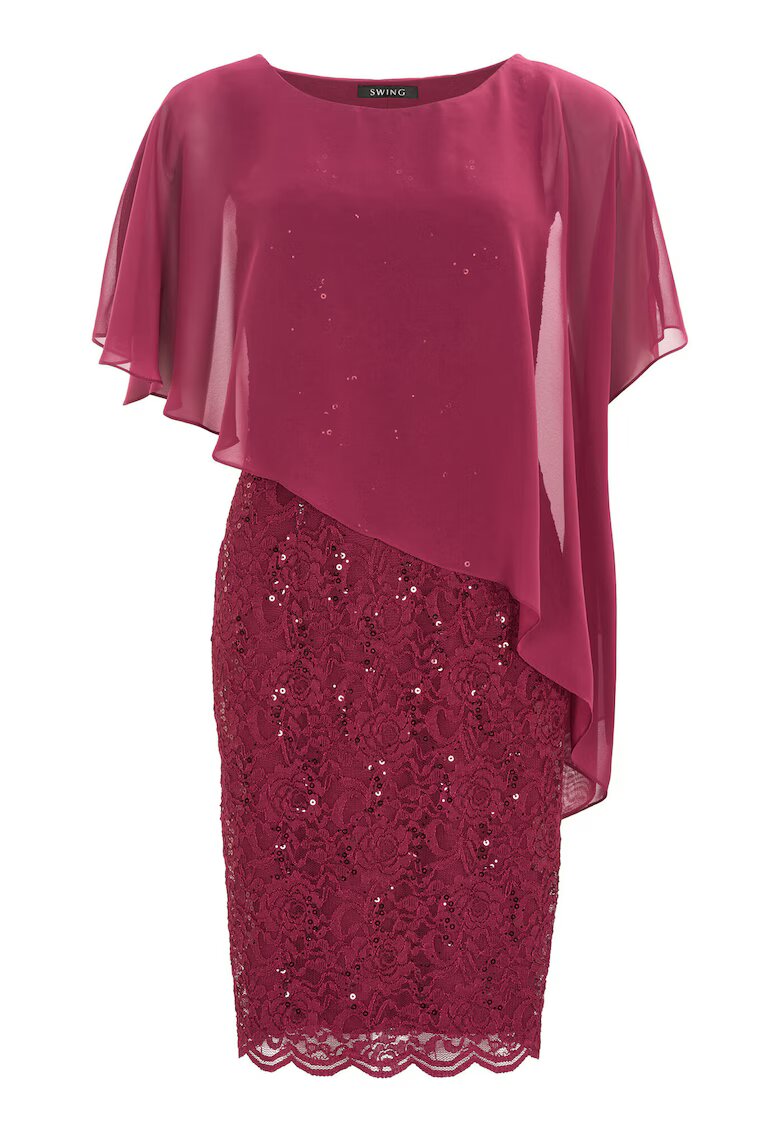 SWING Rochie dama 77760410 - Poliester - Visiniu