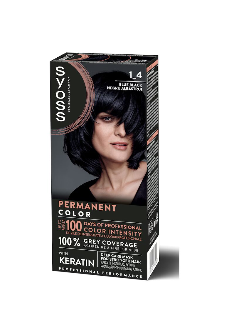 Syoss Vopsea de par permanenta Color Baseline 115 ml - Negru albastrui