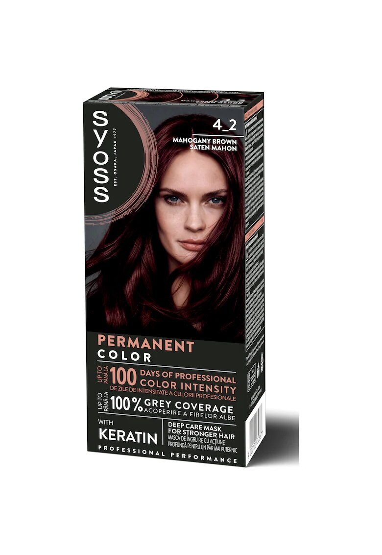 Syoss Vopsea de par permanenta Color Baseline 115 ml - Saten mahon