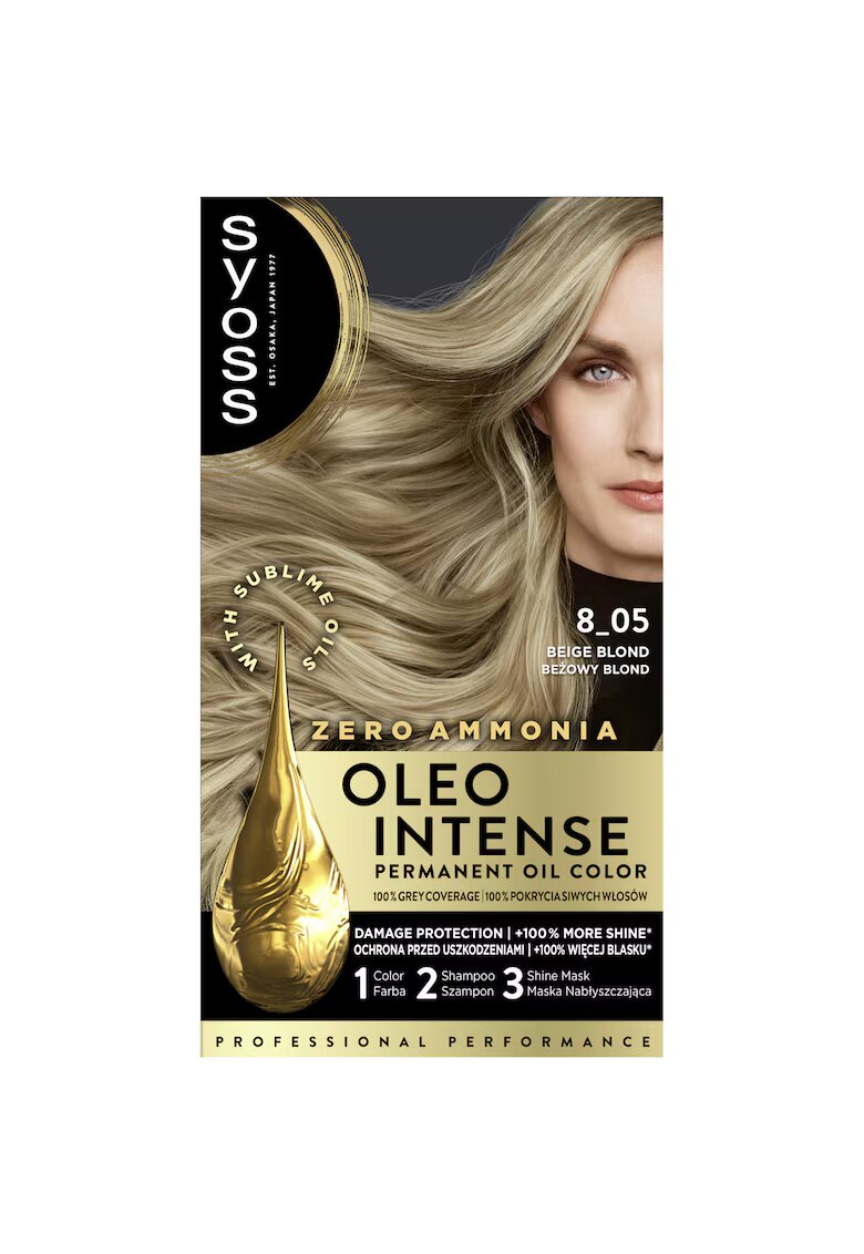 Syoss Vopsea de par permanenta fara amoniac Color Oleo Intense 115 ml - 8-05