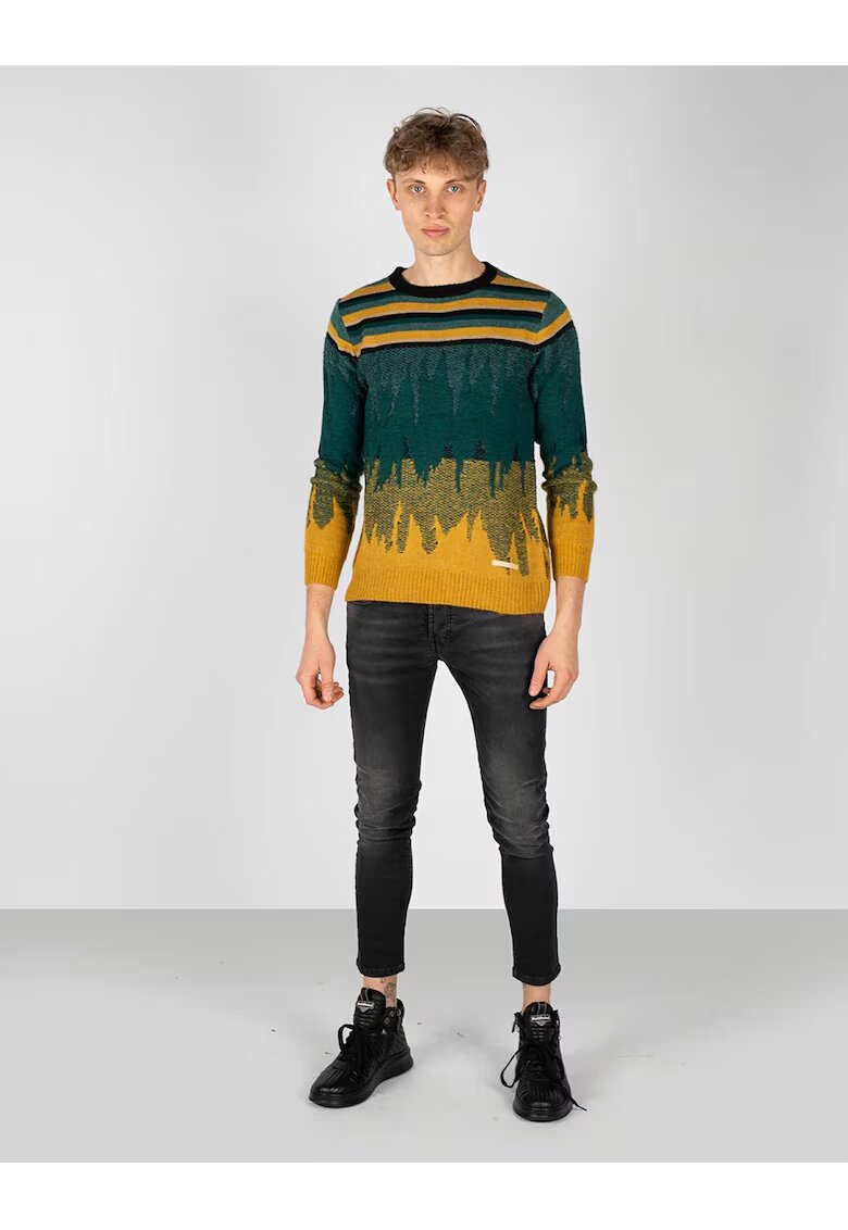 Takeshy Kurosawa Puloverul colorblock cu decolteu la baza gatului -