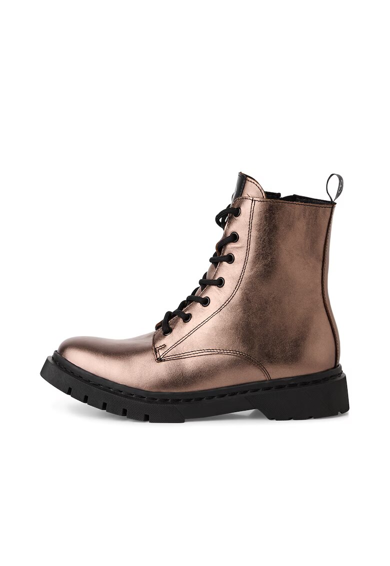 Tamaris Bocanci de piele cu fermoar lateral - Bronz
