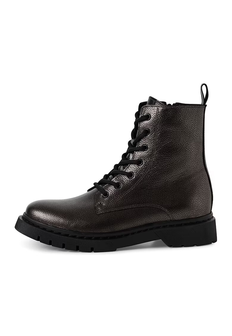 Tamaris Bocanci de piele cu fermoar lateral - Negru stins