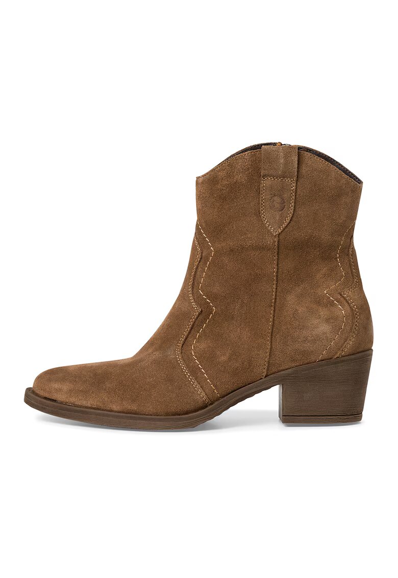 Tamaris Botine cowboy cu fermoar - Caramel