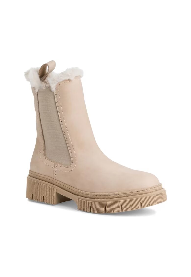 Tamaris Botine dama - casual - piele naturala - bej