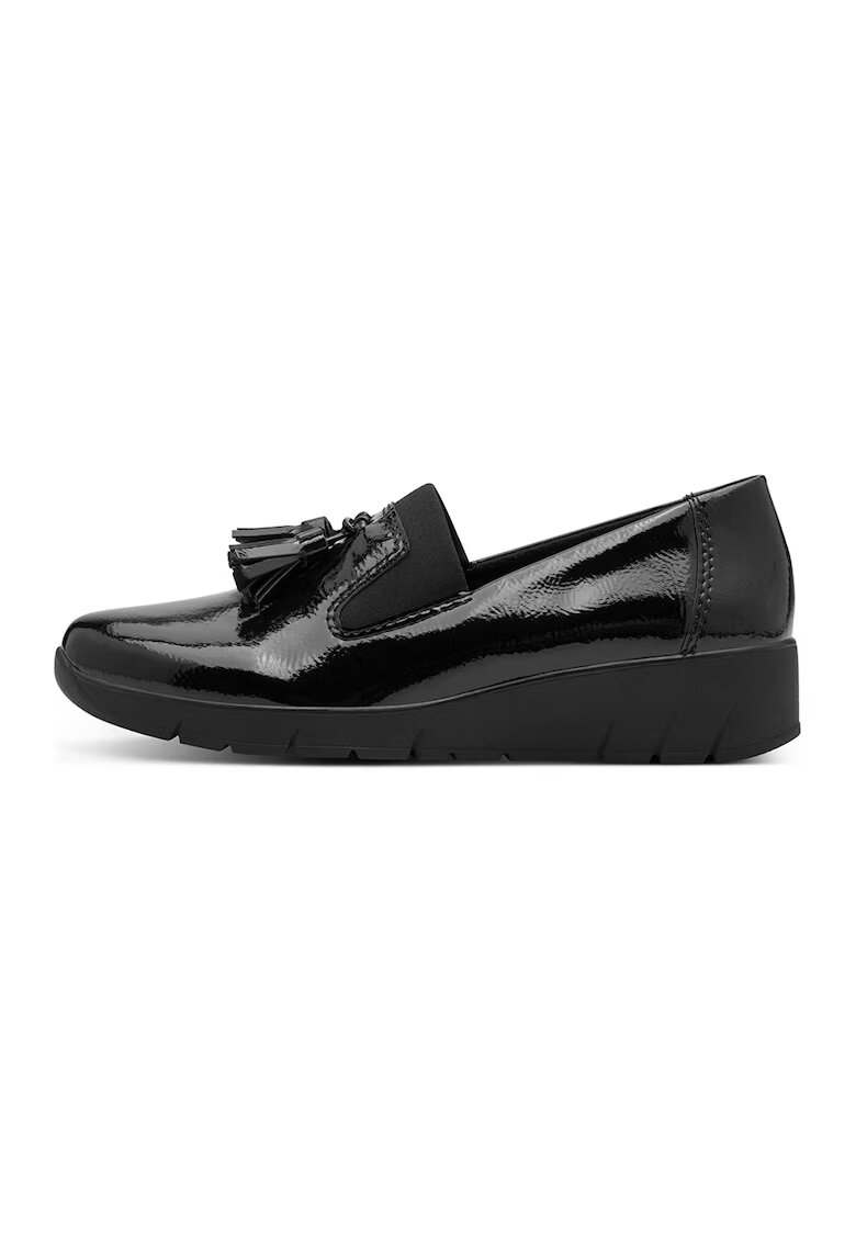 Tamaris Comfort Pantofi loafer cu aspect lacuit - Negru