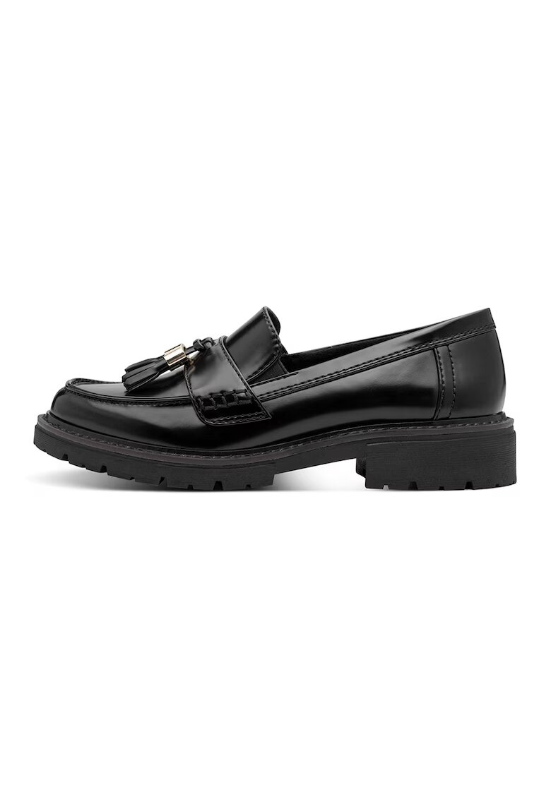 Tamaris Comfort Pantofi loafer de piele cu model uni - Negru