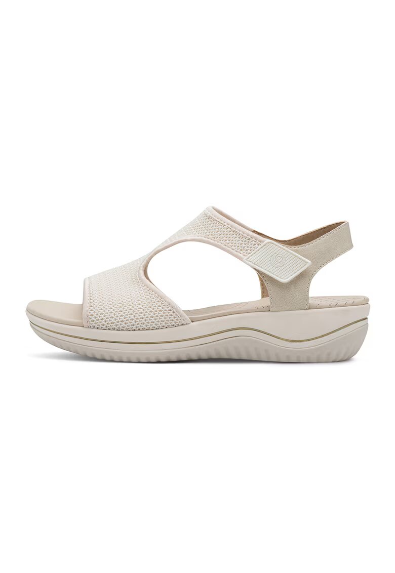 Tamaris Comfort Sandale wedge cu velcro - Bej