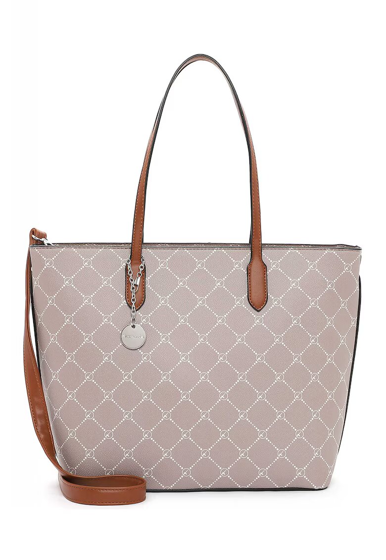 Tamaris Geanta shopper de piele ecologica cu model logo - Maro taupe deschis