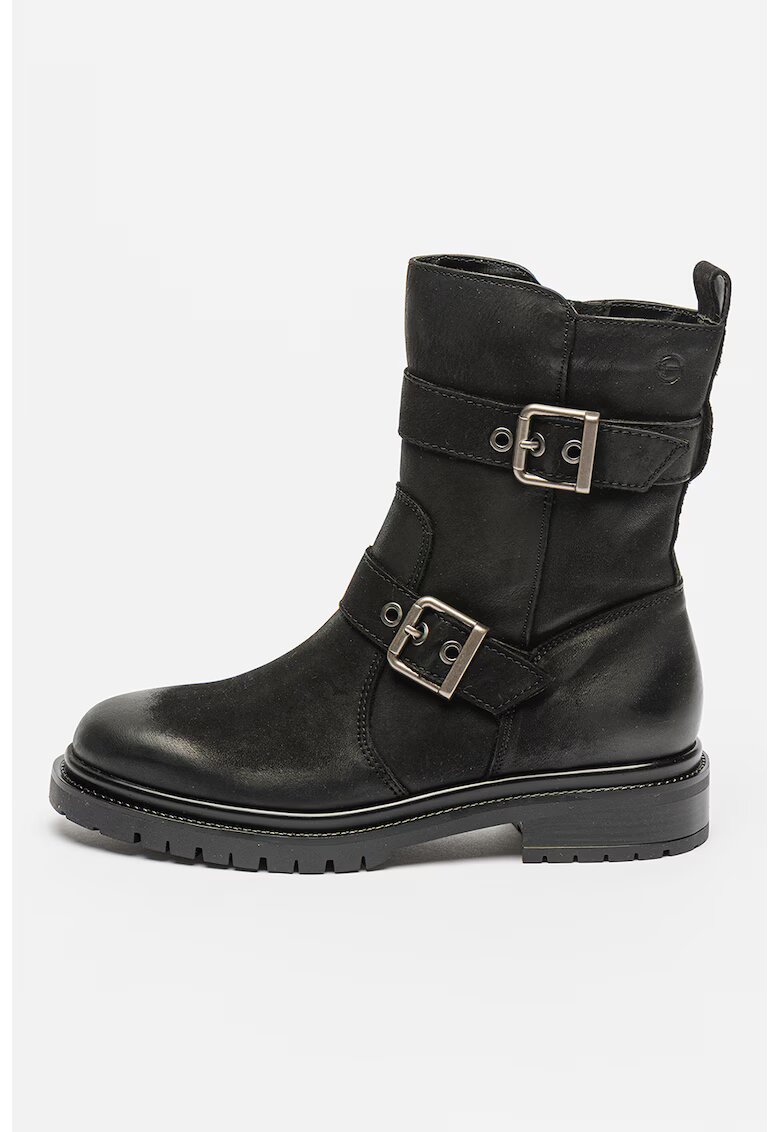 Tamaris Ghete biker din piele - Negru