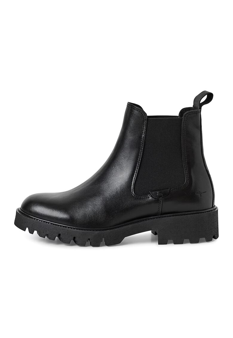 Tamaris Ghete Chelsea de piele cu logo discret - Negru