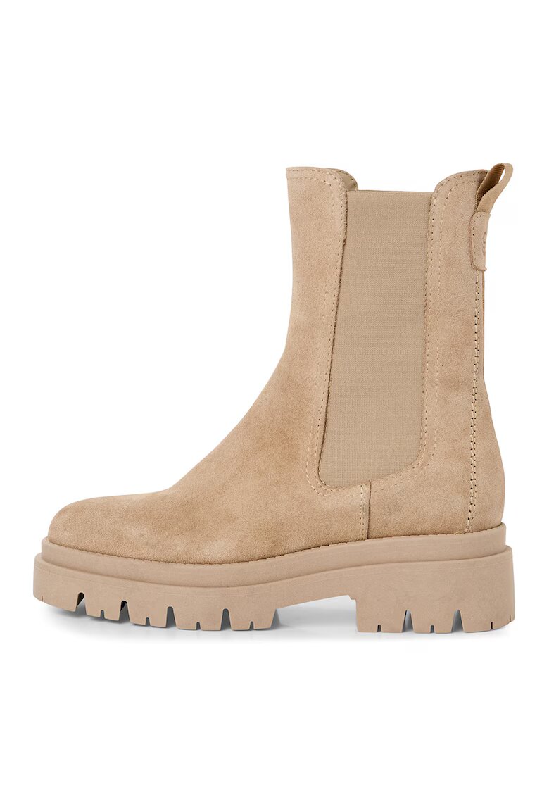 Tamaris Ghete Chelsea de piele intoarsa - Bej deschis