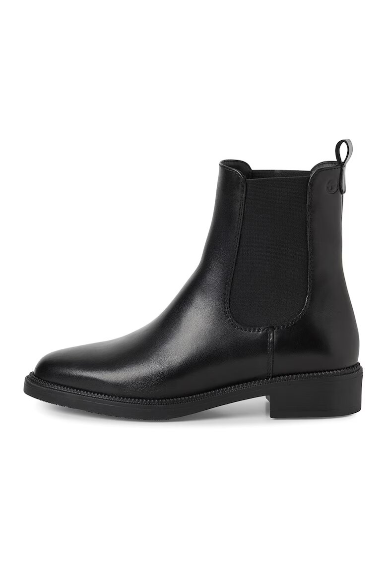 Tamaris Ghete Chelsea de piele - Negru