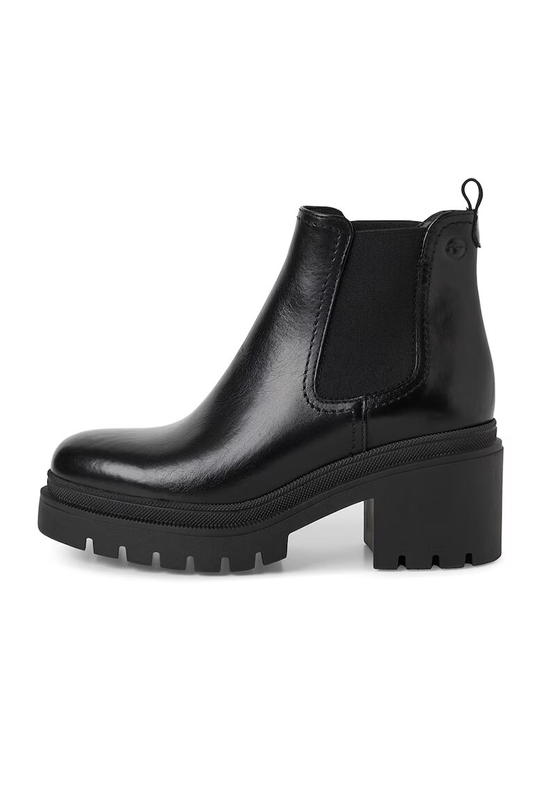 Tamaris Ghete Chelsea de piele - Negru