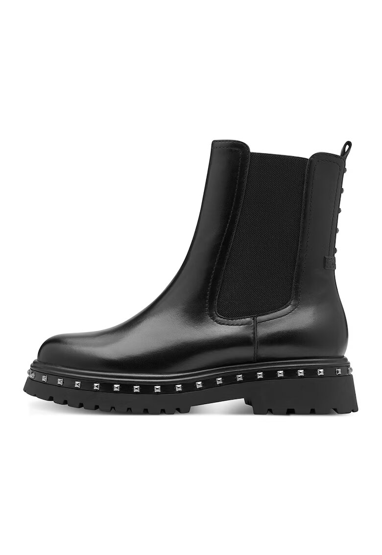 Tamaris Ghete Chelsea de piele si piele ecologica - Negru