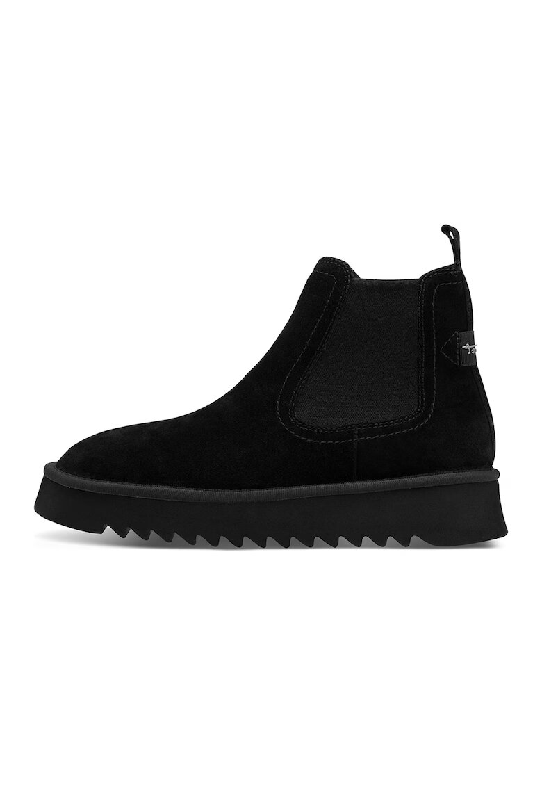 Tamaris Ghete Chelsea din piele intoarsa - Negru
