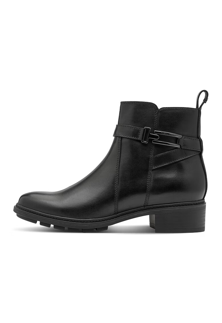 Tamaris Ghete de piele cu fermoar - Negru