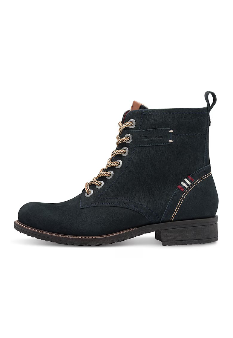 Tamaris Ghete de piele cu garnituri textile - Albastru ultramarin
