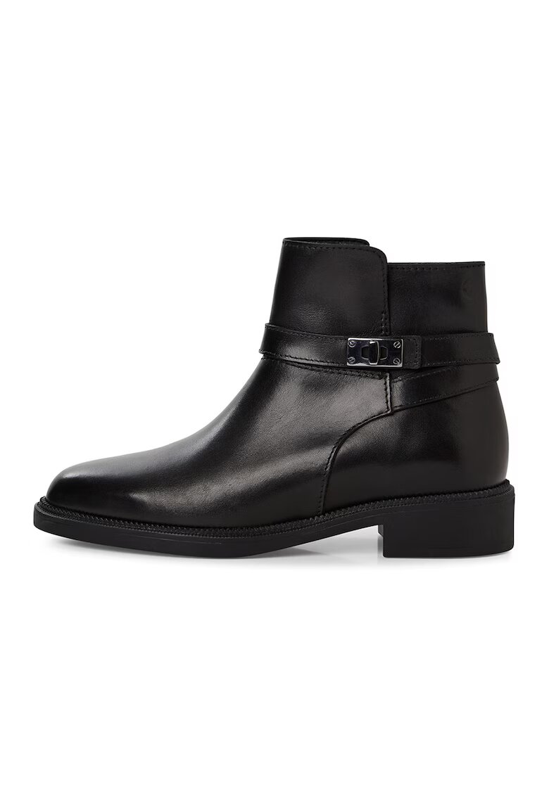 Tamaris Ghete de piele cu varf migdalat - Negru