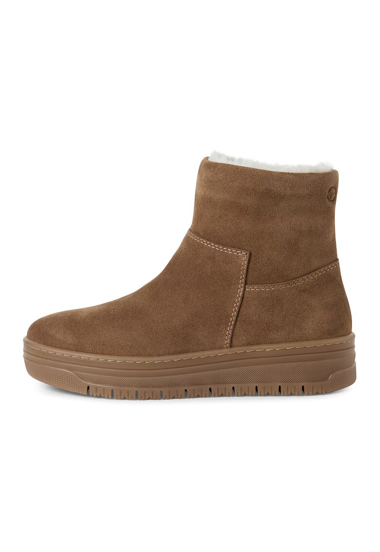 Tamaris Ghete de piele intoarsa cu fermoar - Caramel