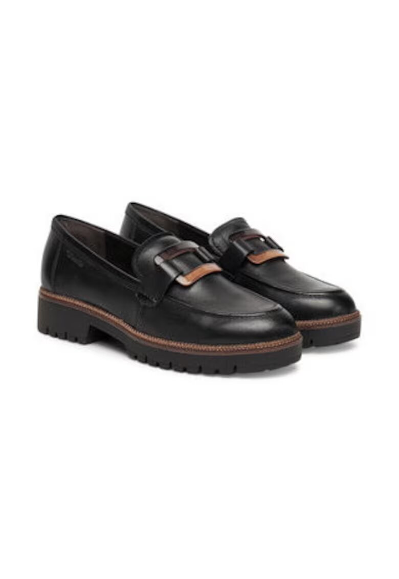 Tamaris Mocasini dama - material piele naturala - negru