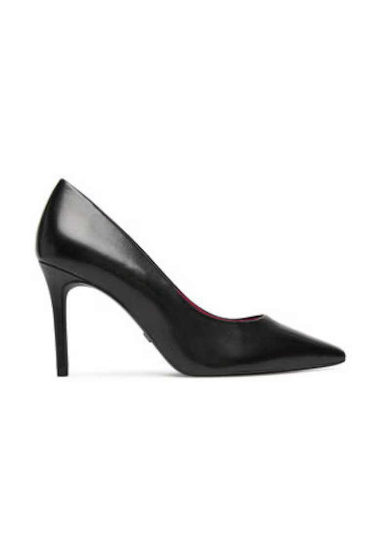 Tamaris Pantofi dama - toc inalt - piele naturala - negru -