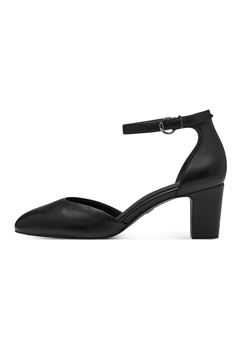 Tamaris Pantofi de piele cu bareta pe glezna - Negru