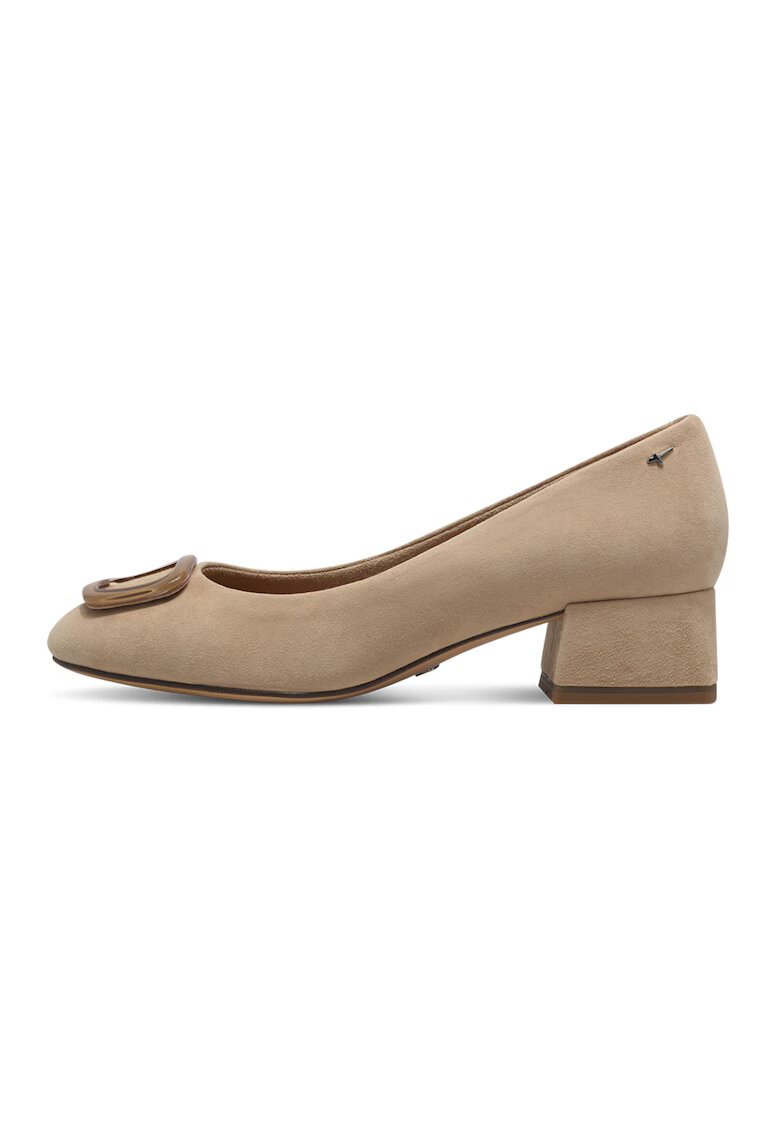 Tamaris Pantofi de piele intoarsa cu toc - Maro taupe deschis