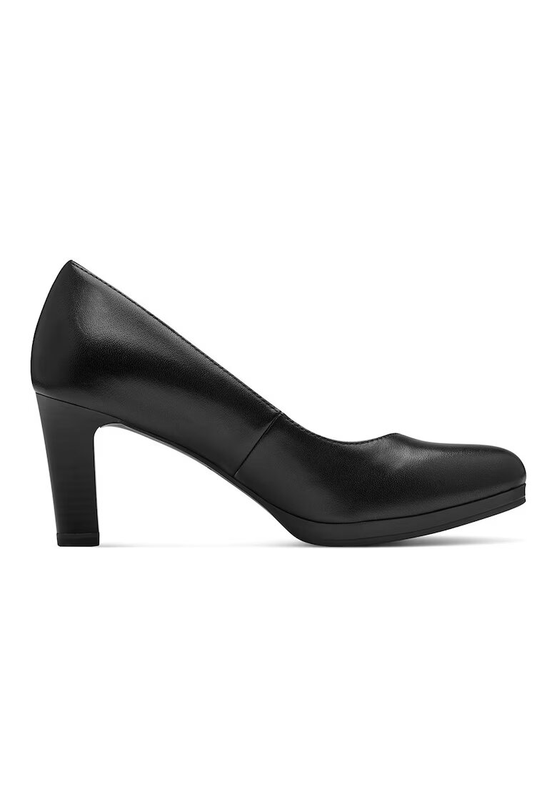 Tamaris Pantofi din piele cu varf migdalat - Negru