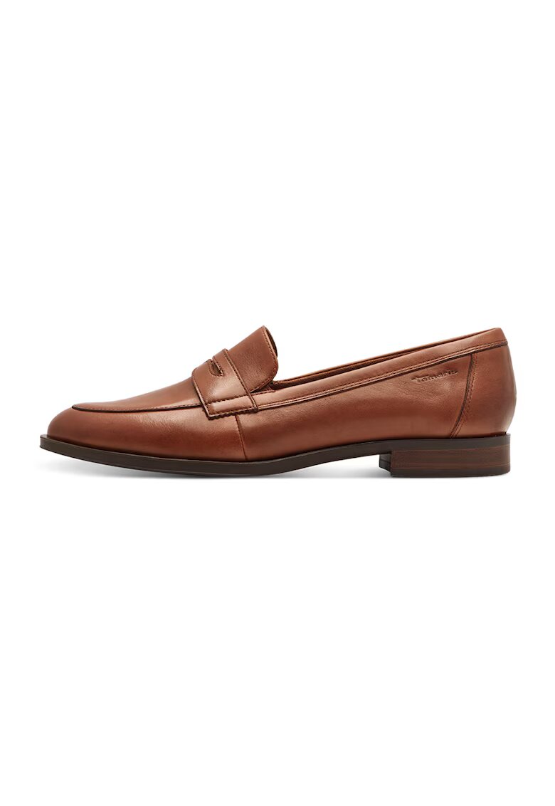 Tamaris Pantofi loafer de piele - Caramel